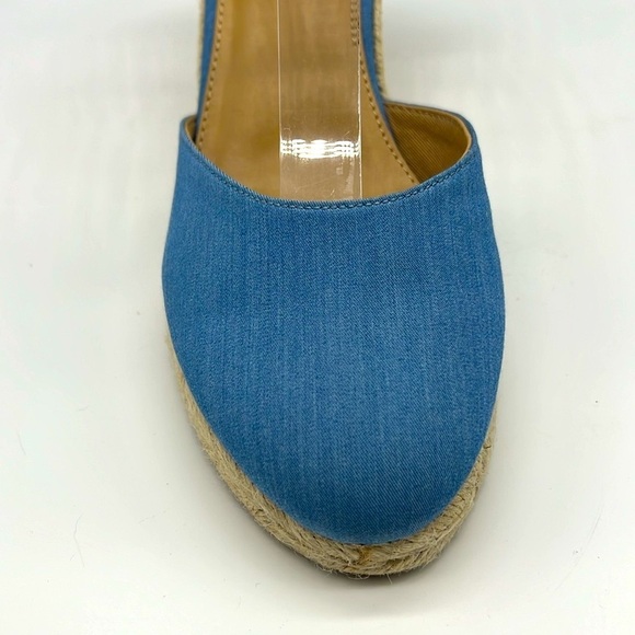 J.Crew - Blue Espadrille Adjustable Ankle Strap Round Toe Comfortable Wedges 10 - Picture 4 of 13